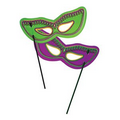 Plastic Mardi Gras Masks With 10" Dowel